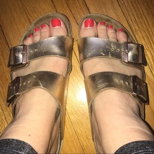Rose Gold Birkenstock Sandals